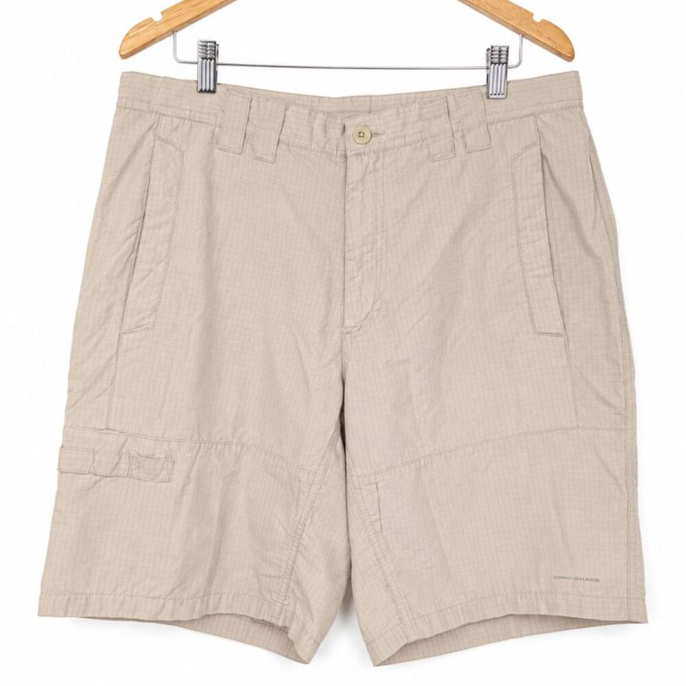 Columbia PFG Men’s 36 Beige Cargo Fishing Shorts Outdoor Utility